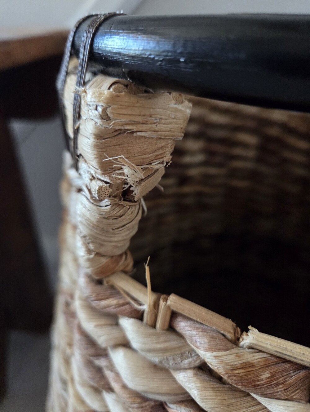 Tall Rattan Round Basket - Picture 7 of 11